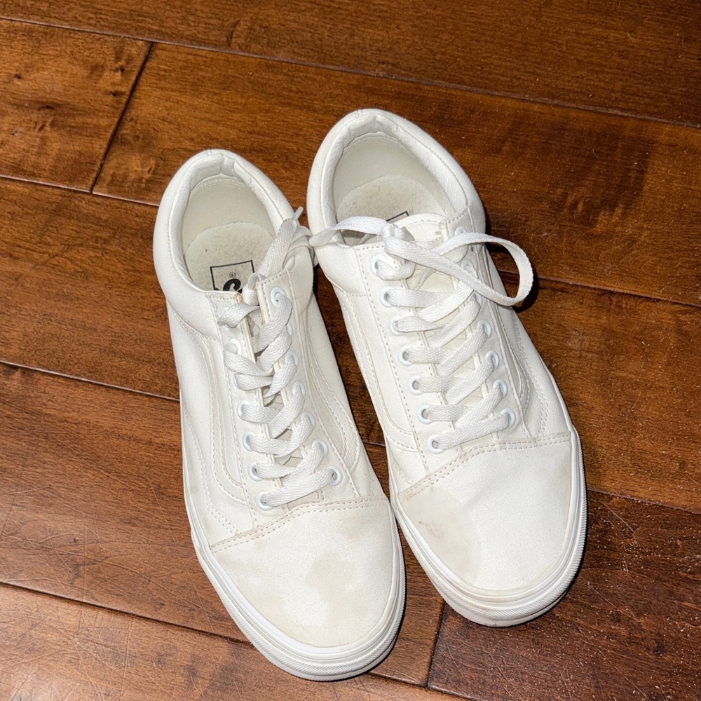 Vans White Lace-Up Sneakers